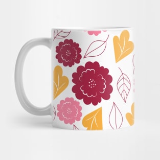 Flowers and Leaf Pattern Mug